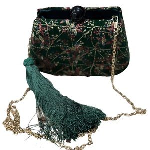 Beautiful Embroidered Hard Shell Clutch